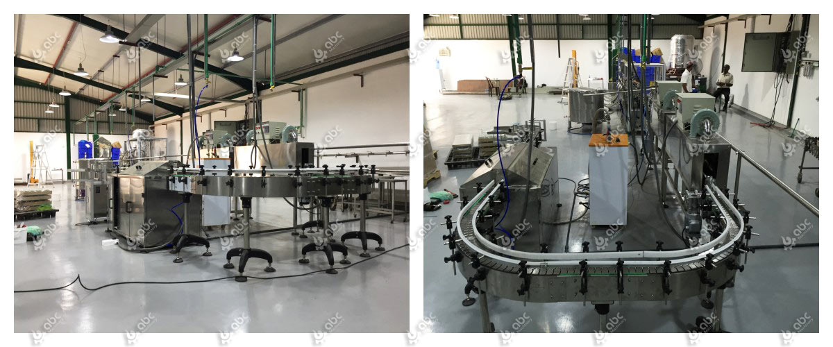 automatic edible oil bottling filling labelling packing line