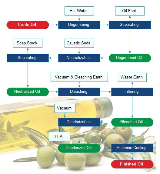crude olive oil refining process