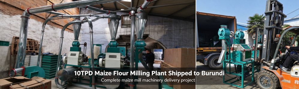 10tpd maize flour milling plant for Burundi loaded into the container in the factory yard