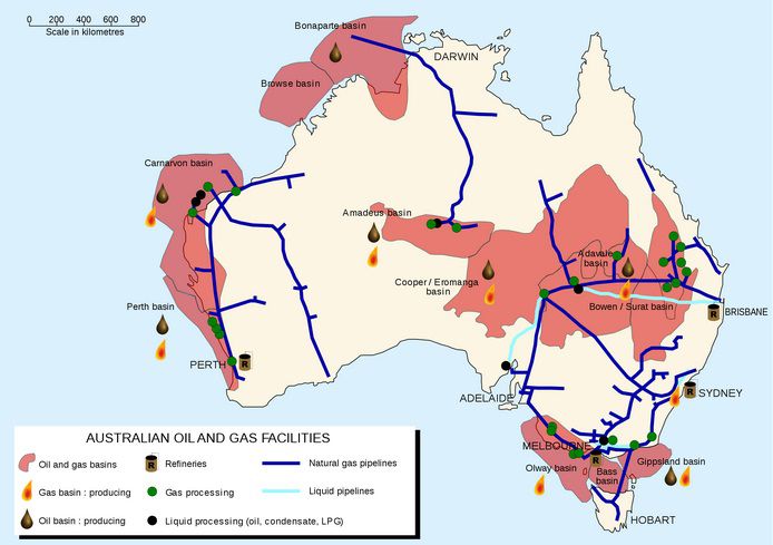 Australian oil and gas facilities