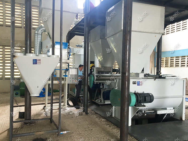 animal feed mixer in a professional feed factory