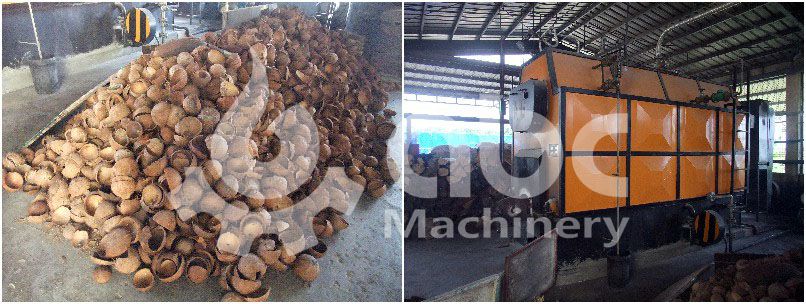 biomass burner of the crude coconut oil refining plant