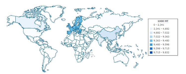 canola oil production by country