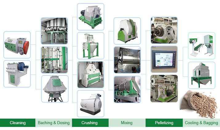 complete livestock feed processing flow