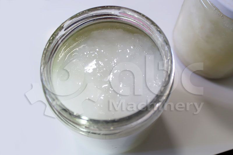 expeller pressed virgin coconut oil after filling in bottles