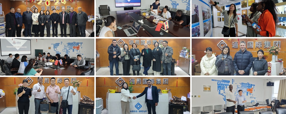 Overseas customers visiting wheat flour mill machinery manufacturer for business negotiation