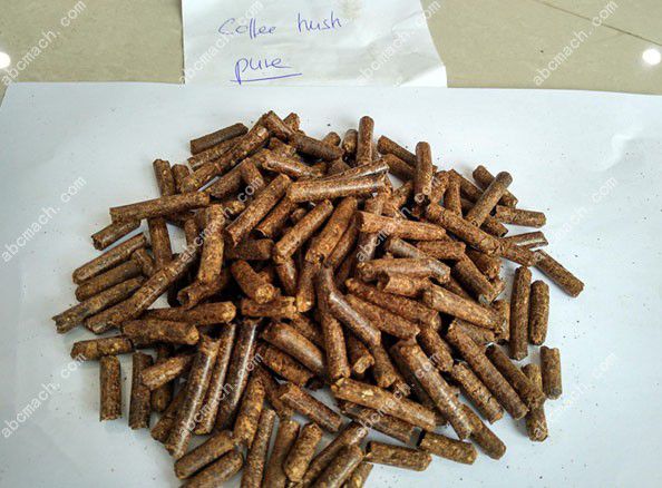 pure coffee husk pellets manufactured by gemco pellet mill