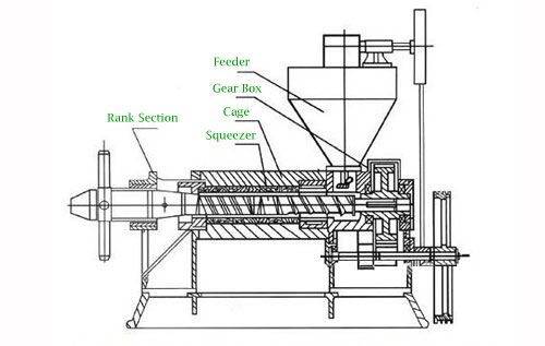 screw sesame oil press structure