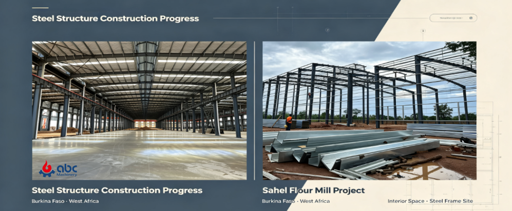 Grain mill steel frame construction progress